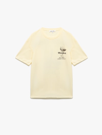 Koton Oversized Shirt in Chocolate / Pastel yellow, Item view