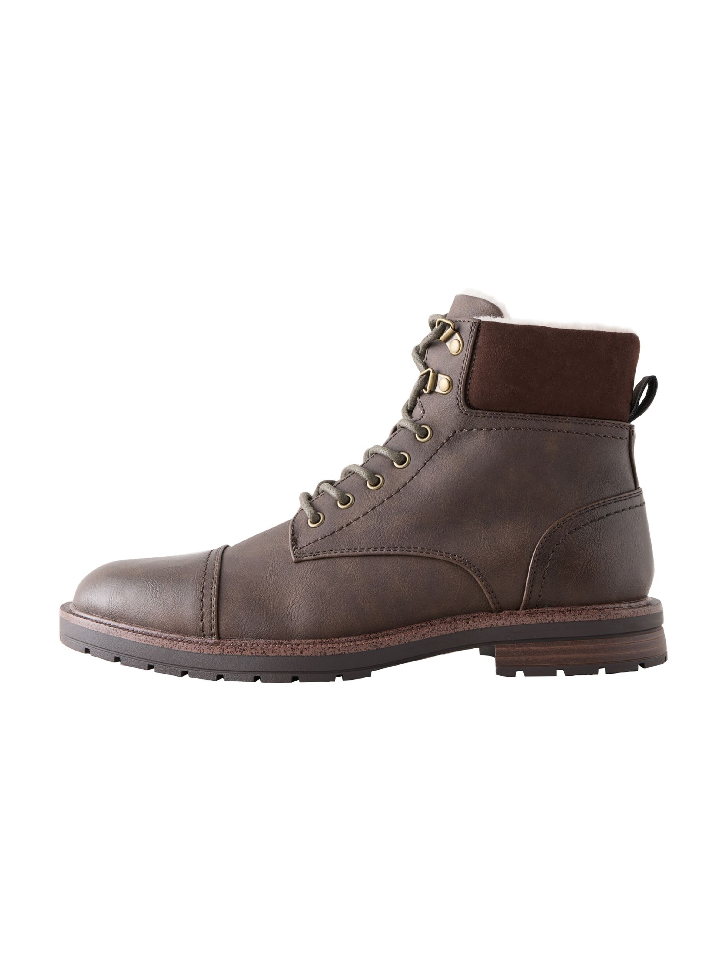 Next Lace-Up Boots in Brown: front