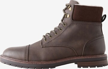 Next Lace-Up Boots in Brown: front