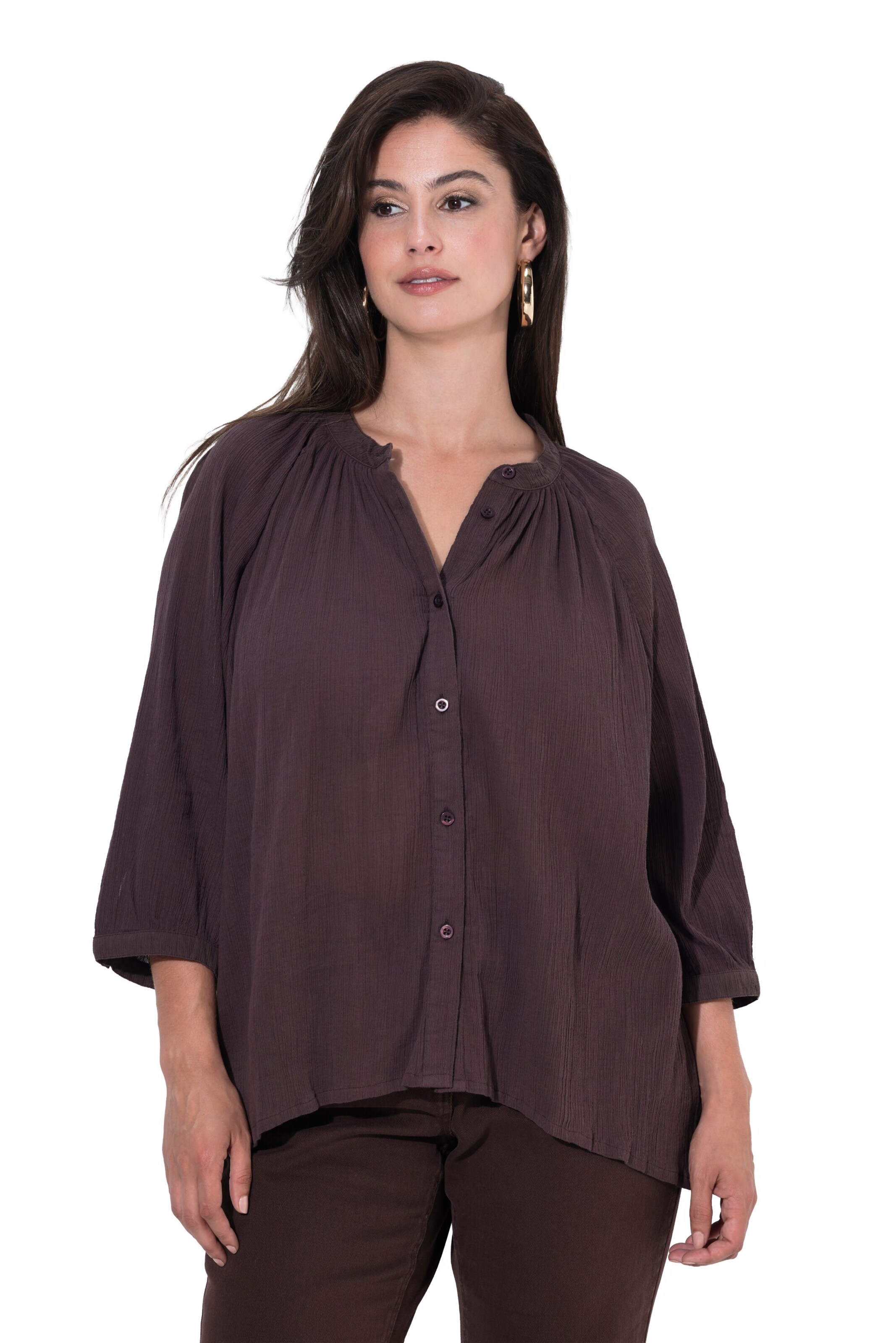 Ulla Popken Bluse in Braun: Vorderseite