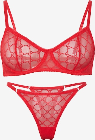 Orchibelle Wäsche-Sets in Rot: Vorderseite