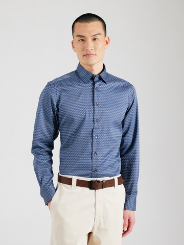 bugatti Slim fit Srajca | modra barva: sprednja stran
