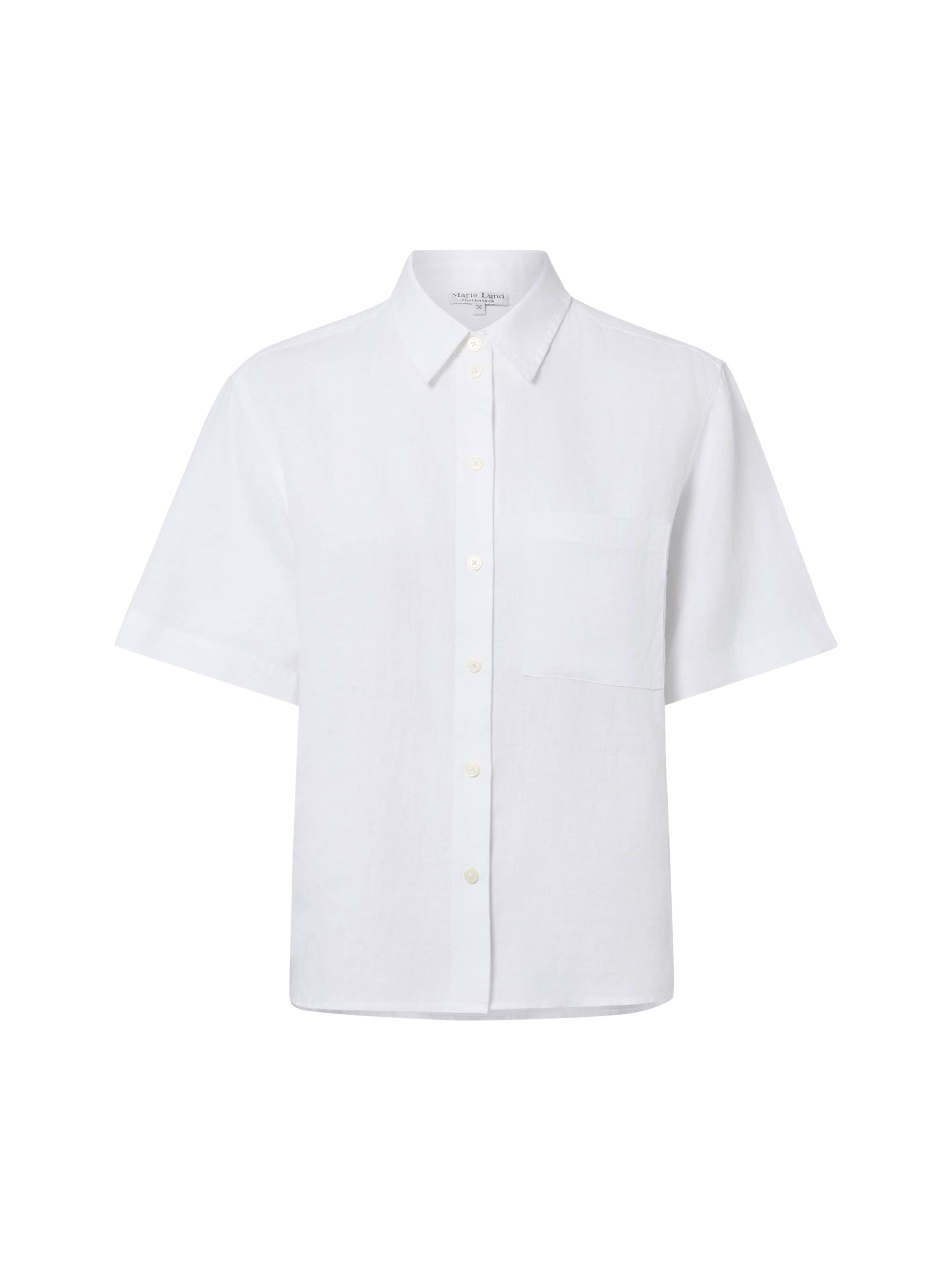 Marie Lund Blouse 'Ida' in Wit: voorkant
