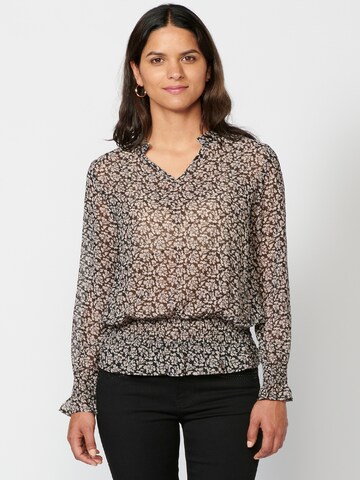 KOROSHI Blouse in Zwart: voorkant