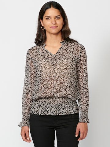 KOROSHI Blouse in Zwart: voorkant