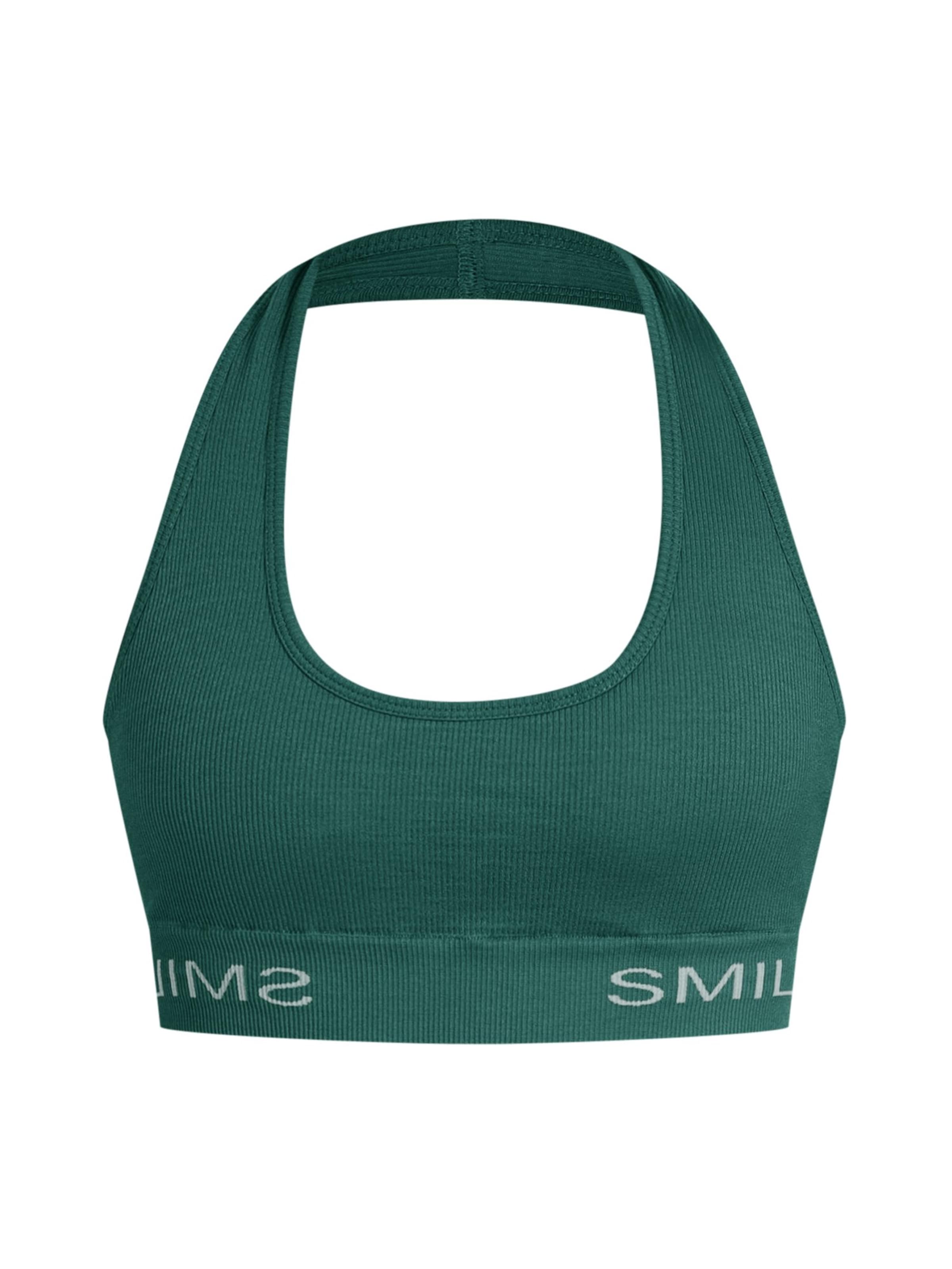 Smilodox Bustier Sport-BH 'Azura' in Grün: Vorderseite