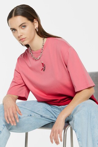 Harlem Soul PAU-LA T-Shirt Oversized Dip Dyed in Rot