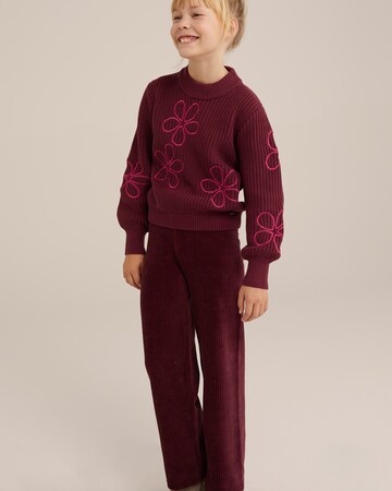 WE Fashion Regular Trousers in Red