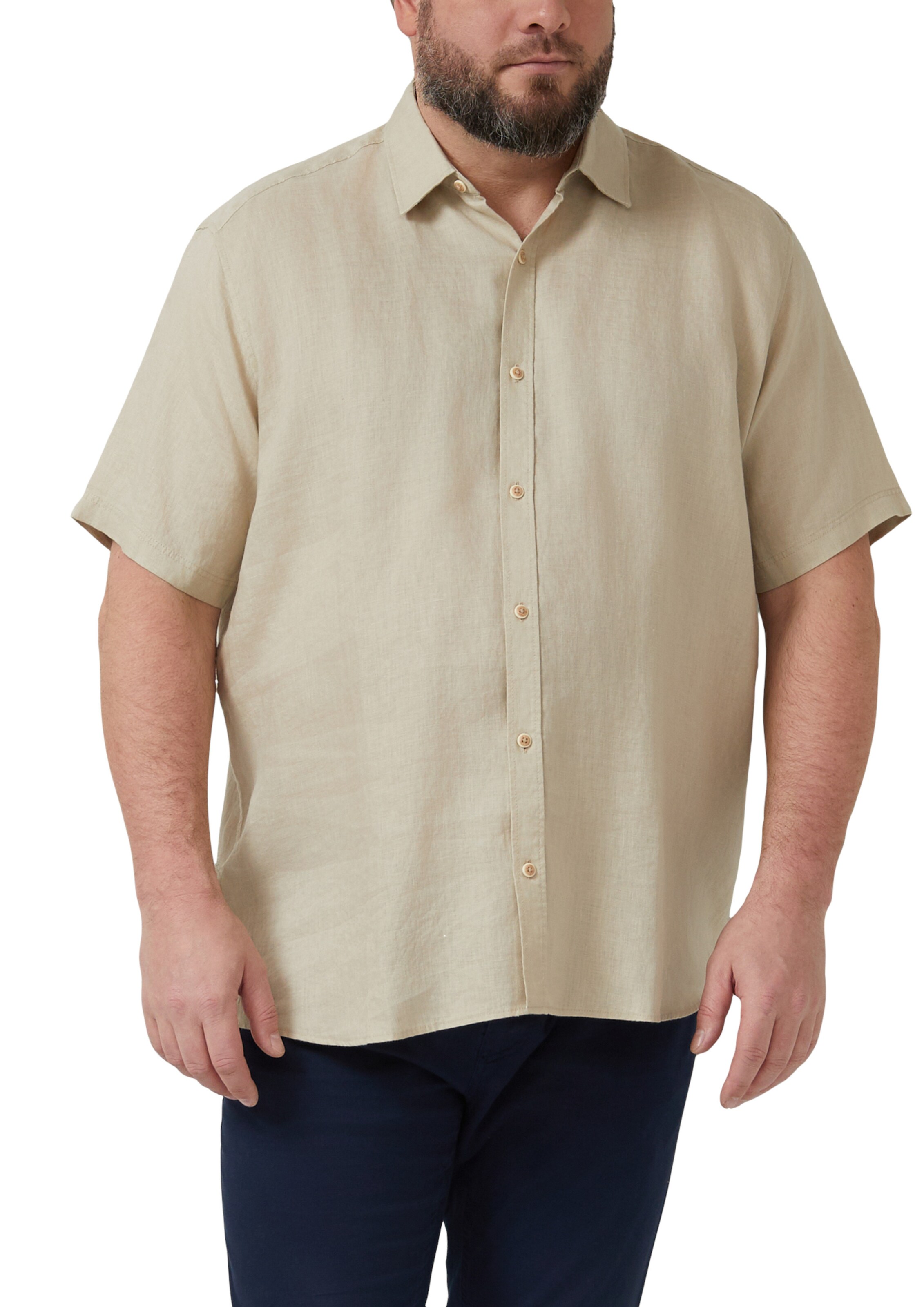 s.Oliver Regular fit Button Up Shirt in Beige