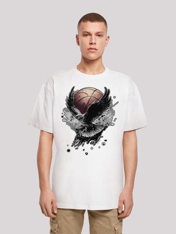 T-Shirt 'Basketball Adler' F4NT4STIC en blanc : devant