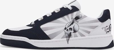 Ed Hardy Niske tenisice 'Skull Dagger' u crna / bijela, Pregled proizvoda