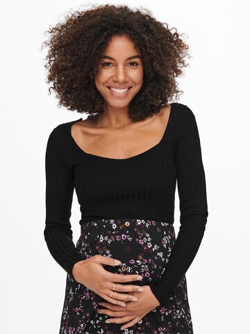 Only Maternity - Camiseta en negro: frente