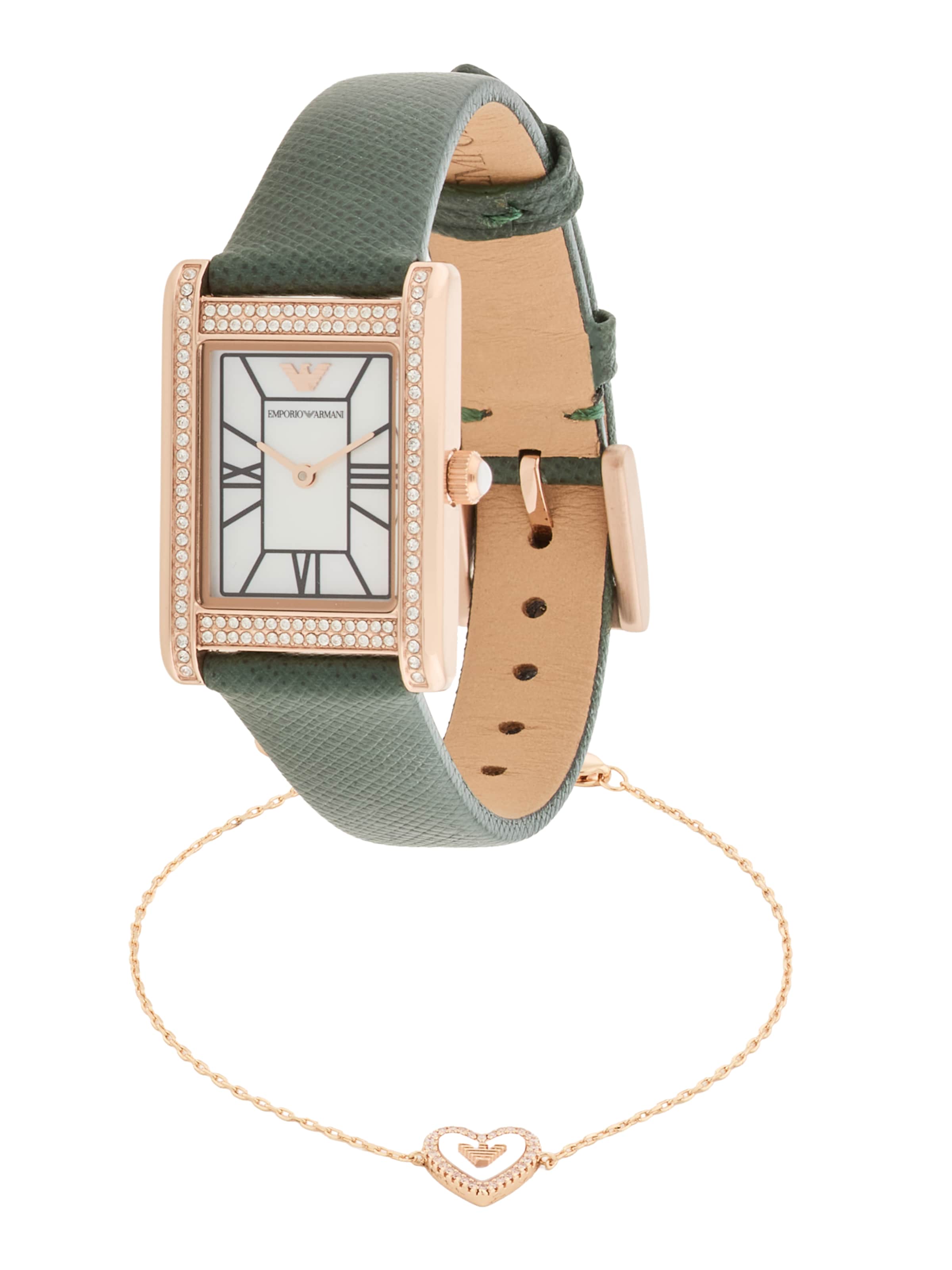 Emporio Armani Аналоговые часы в Зеленый: спереди