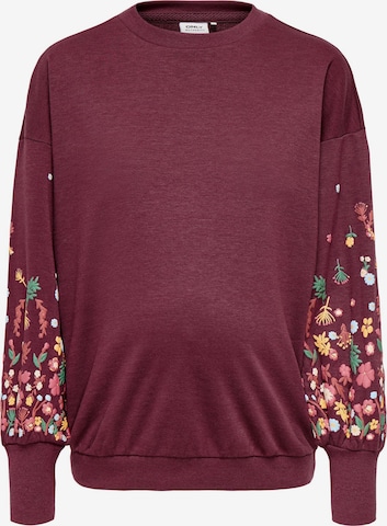Sweat-shirt 'OLMBrooke' Only Maternity en rouge : devant