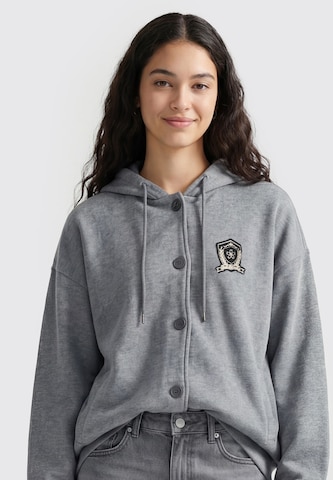 MYMO - Sudadera con cremallera 'VARSITY ' en gris