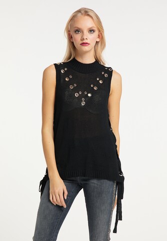 myMo ROCKS Knitted Top in Black: front