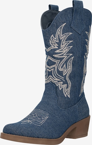 Bottes de cowboy Salinyang en bleu : devant