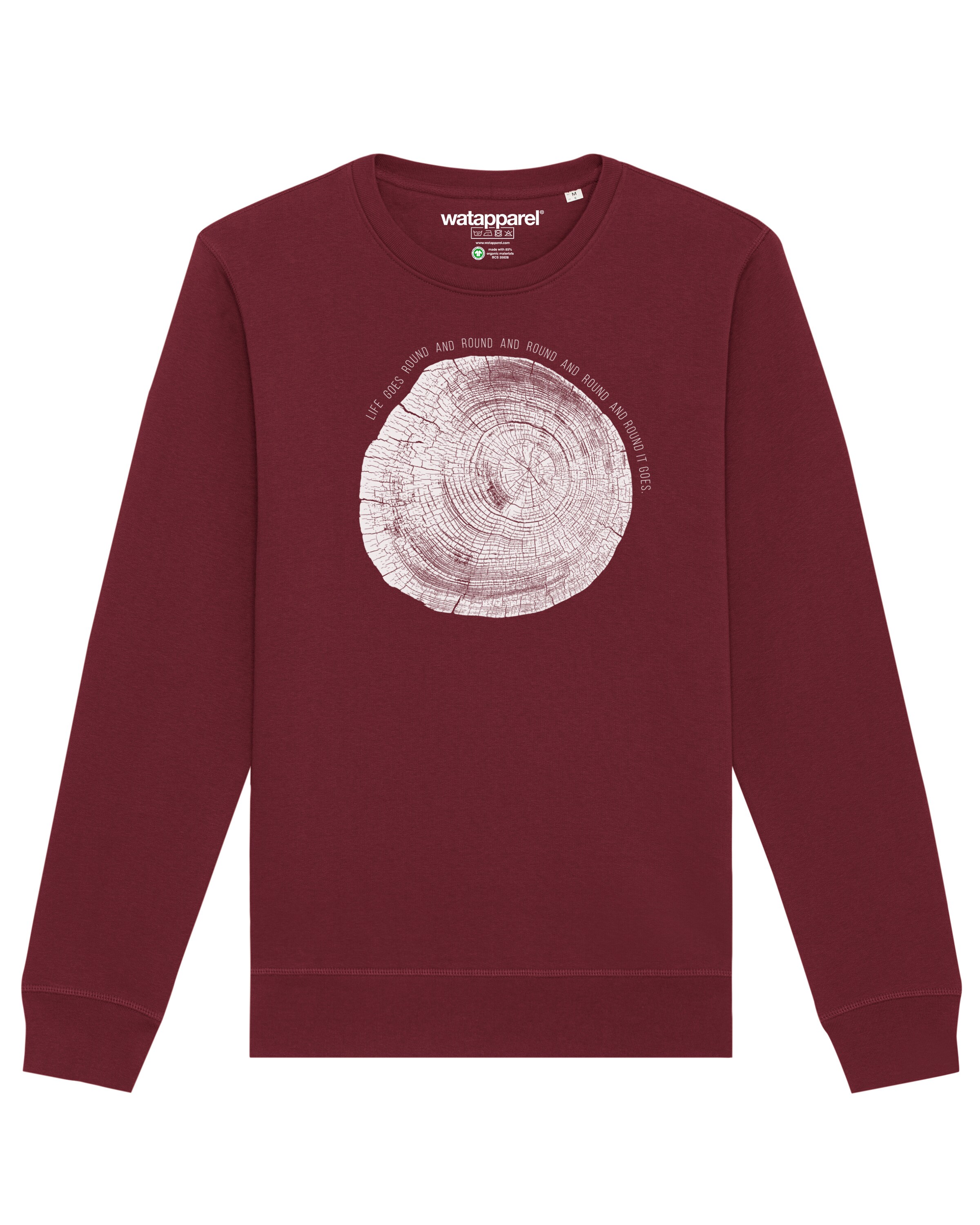 Sweat-shirt ' Baumscheibe ' Watapparel en rouge : devant