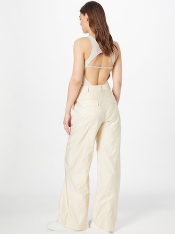 Calvin Klein Regular Pants 'SHINY' in Beige