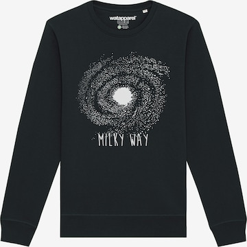 Watapparel Sweatshirt ' Milky way ' in Zwart: voorkant