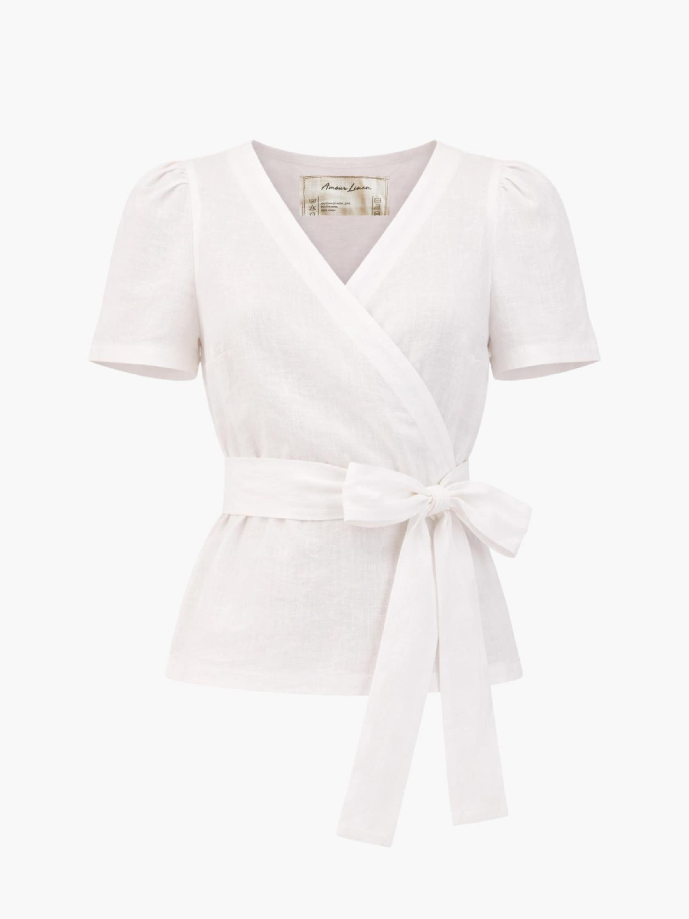 AmourLinen Blouse 'Elisa' in White: front