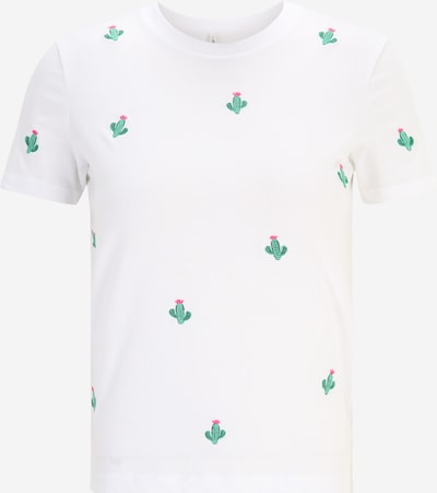 Only Petite Shirts 'KETTY' i mint / pink / hvid, Produktvisning