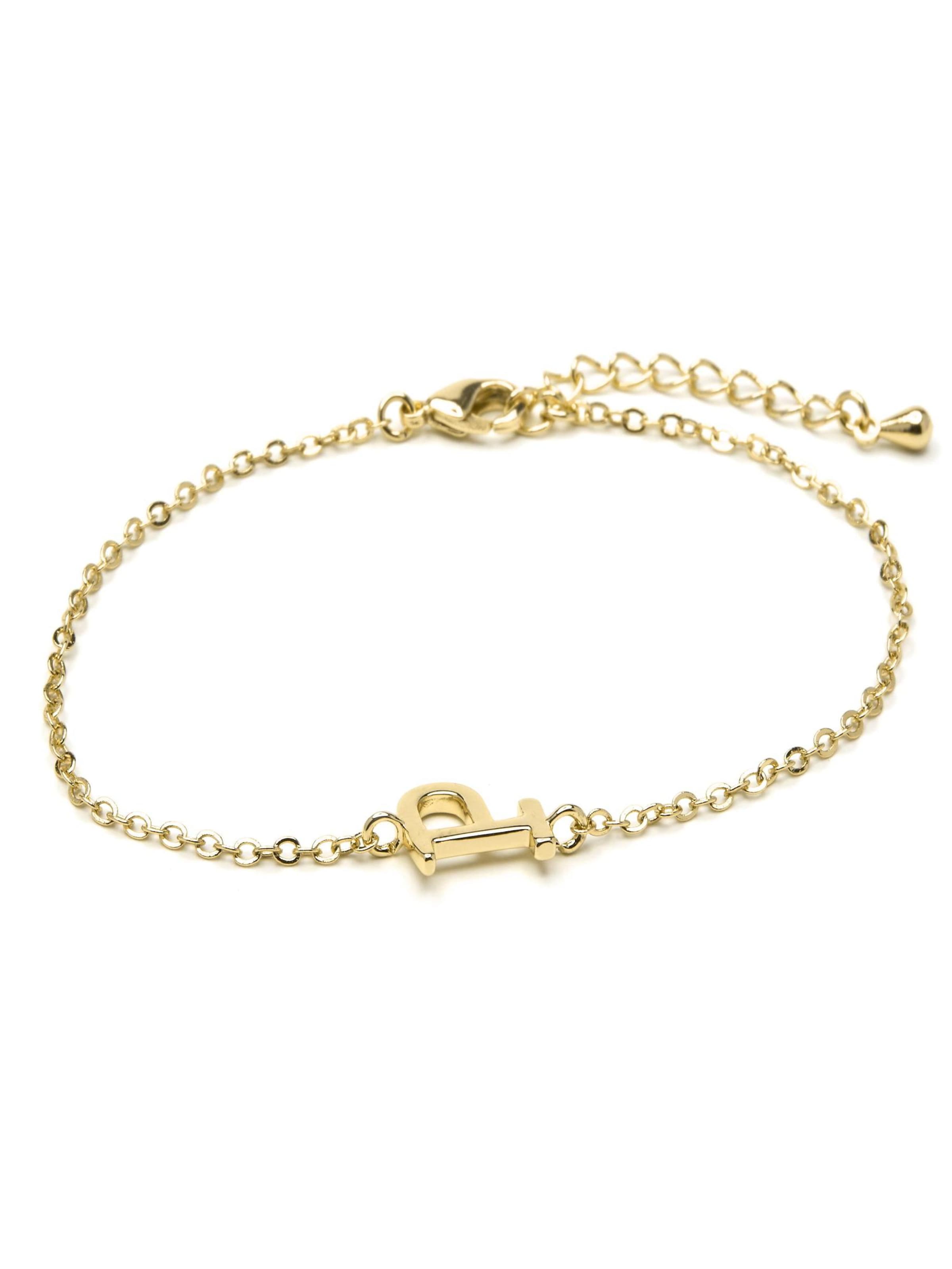 Luxenter Armbånd 'Alphabet P' i 19 cm i guld, Produktvisning