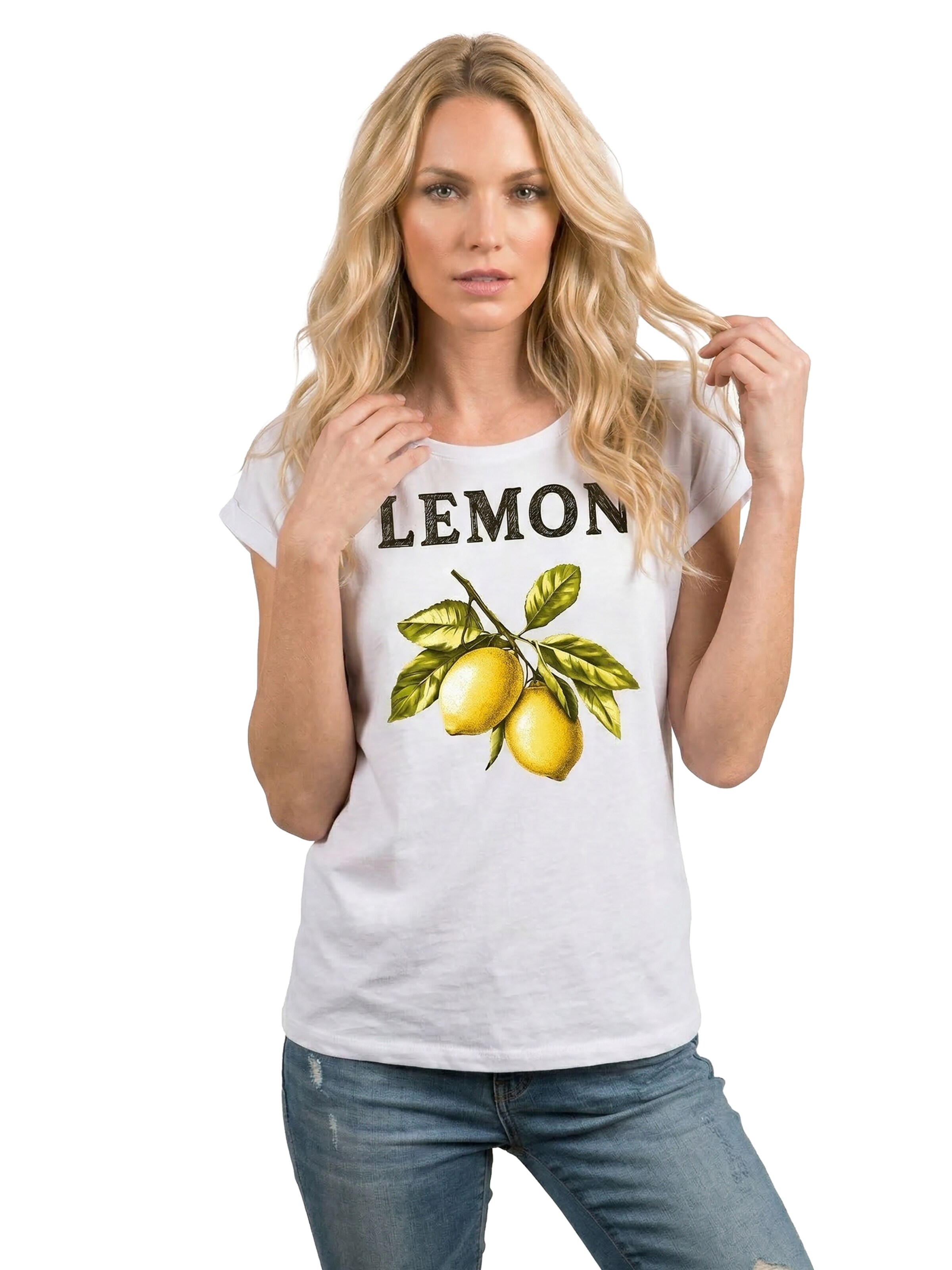 MAKAYA Shirt 'Lemon' in White