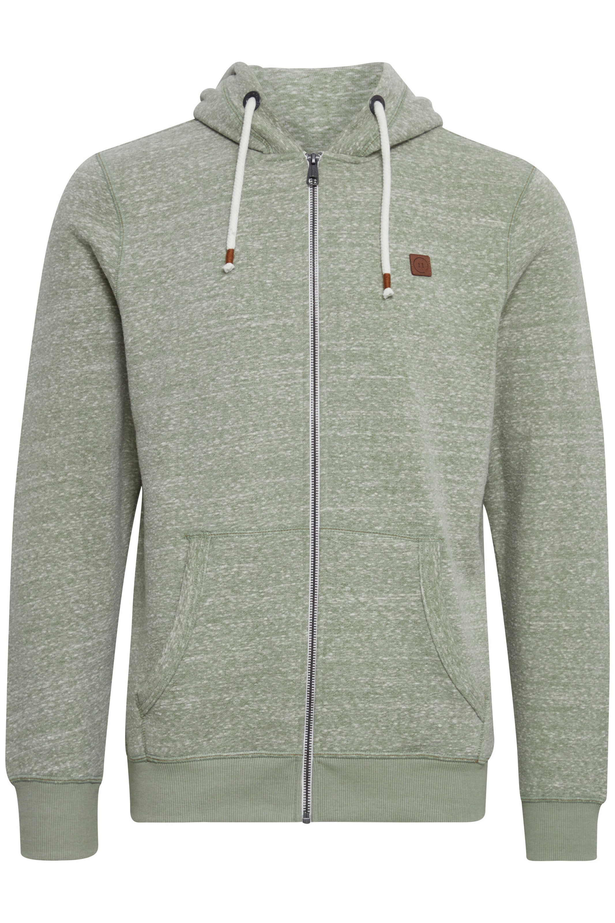 11 Project Sweatjacke 'Jarne' in Grün: Vorderseite