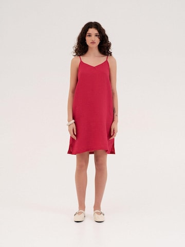 AmourLinen Kleid 'Zoe'‌‌‌‌‌‌‌‌‌‌ in Pink: Vorderseite