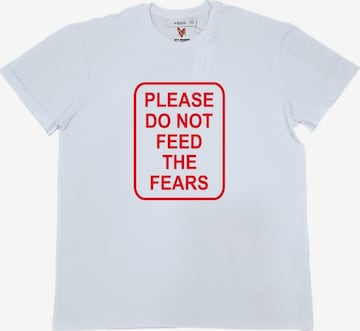 Georgiana Datcu Oversized shirt 'PLEASE DON'T FEED THE FEARS' in White: front