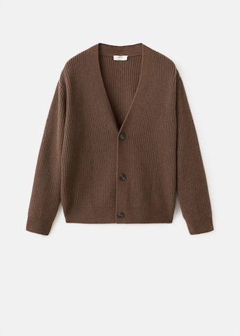 MANGO MAN Strickjacke 'Milano' in Braun
