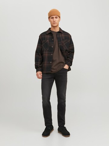 JACK & JONES Слим фит Дънки 'Mike' в черно