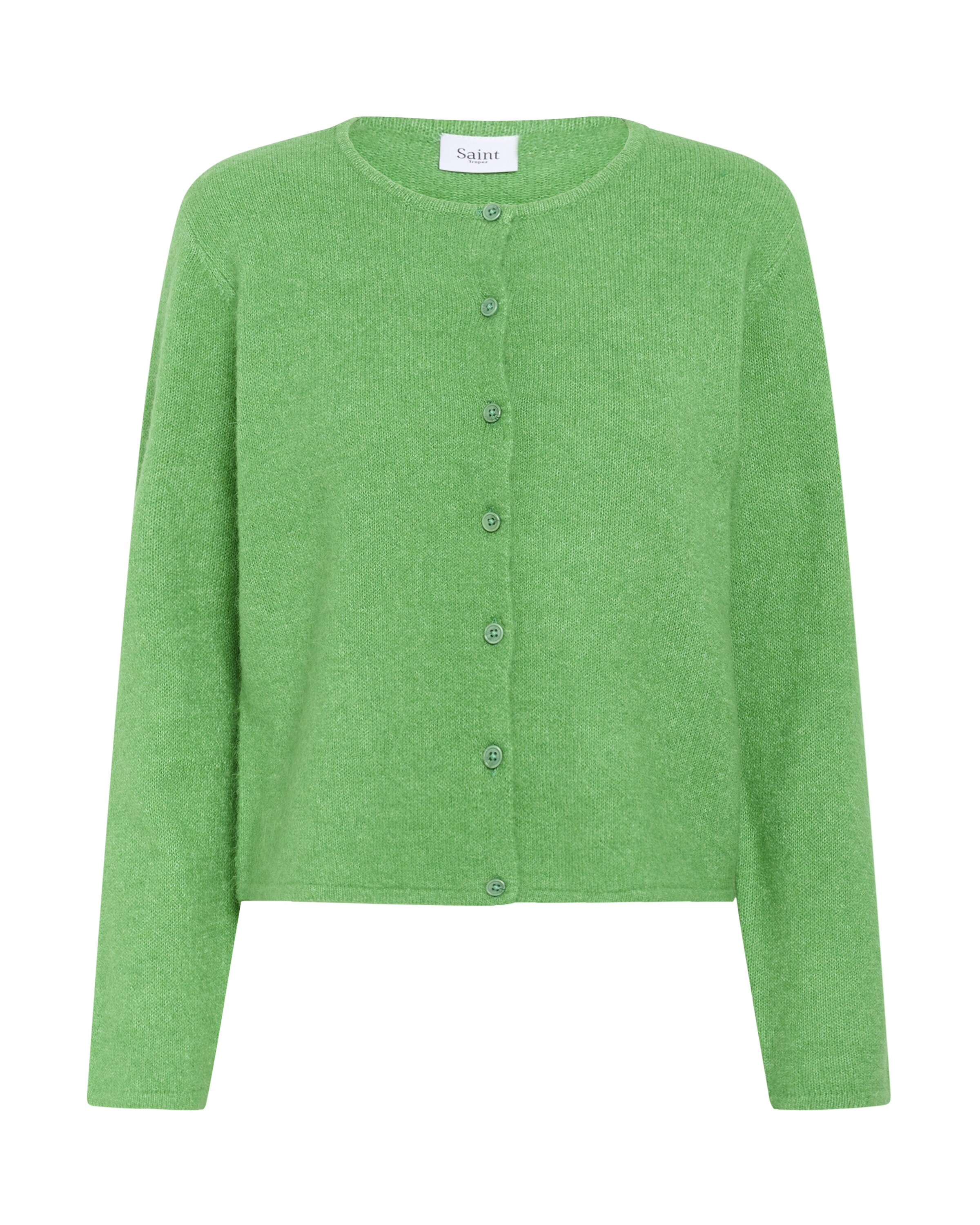 SAINT TROPEZ Gebreid vest 'Larna' in Groen: voorkant
