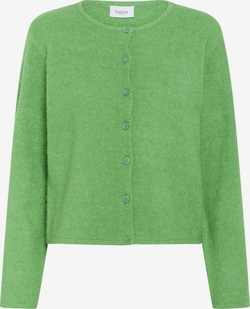 SAINT TROPEZ Gebreid vest 'Larna' in Groen: voorkant