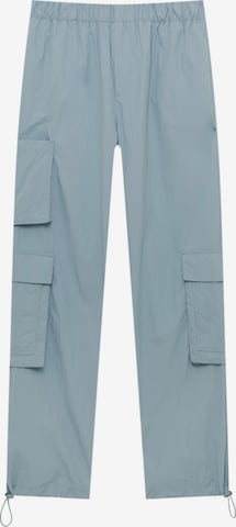 Pull&BearTapered Cargo hlače - plava boja: prednji dio