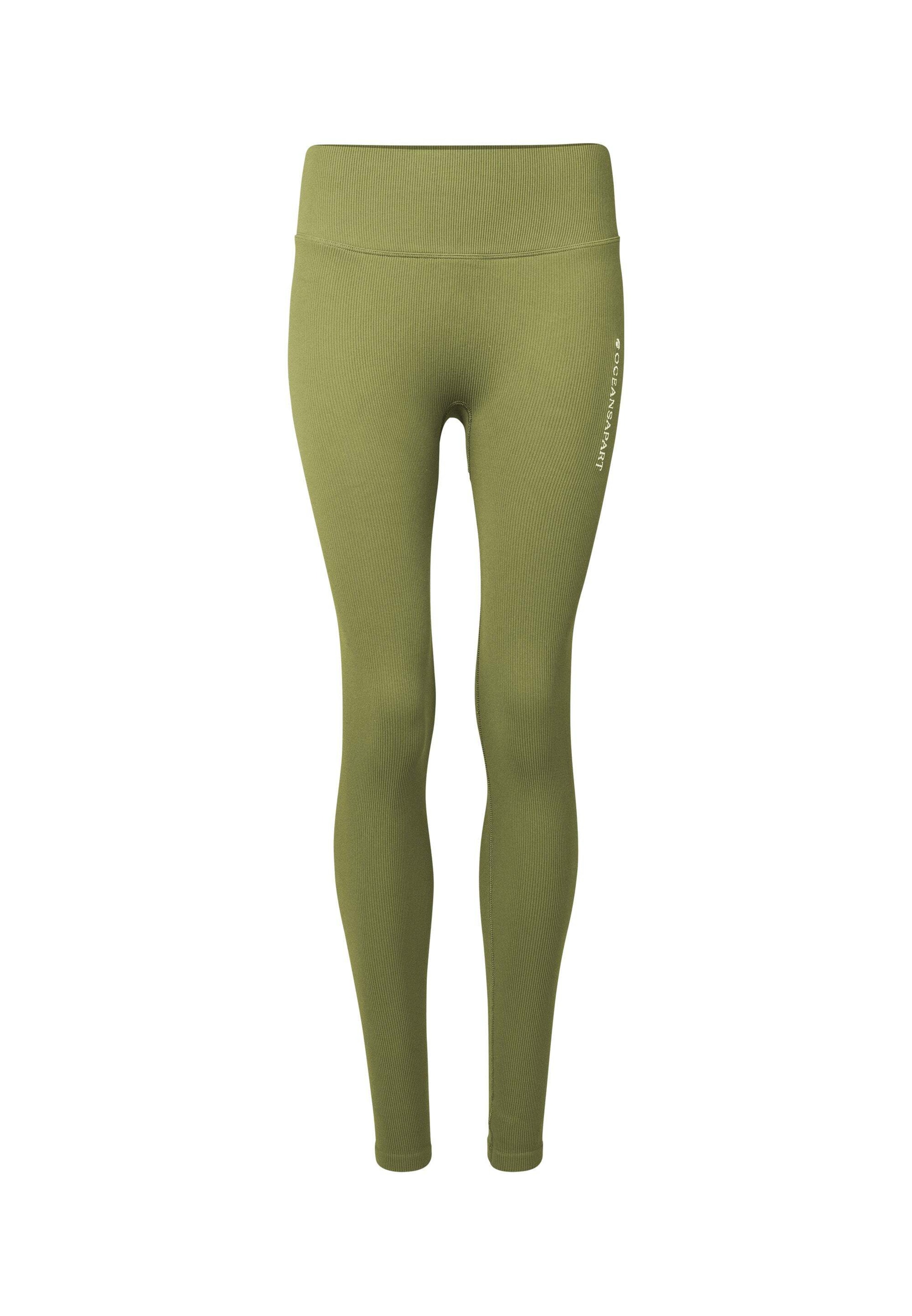 OCEANSAPART Workout Pants 'Brandy' in Green: front