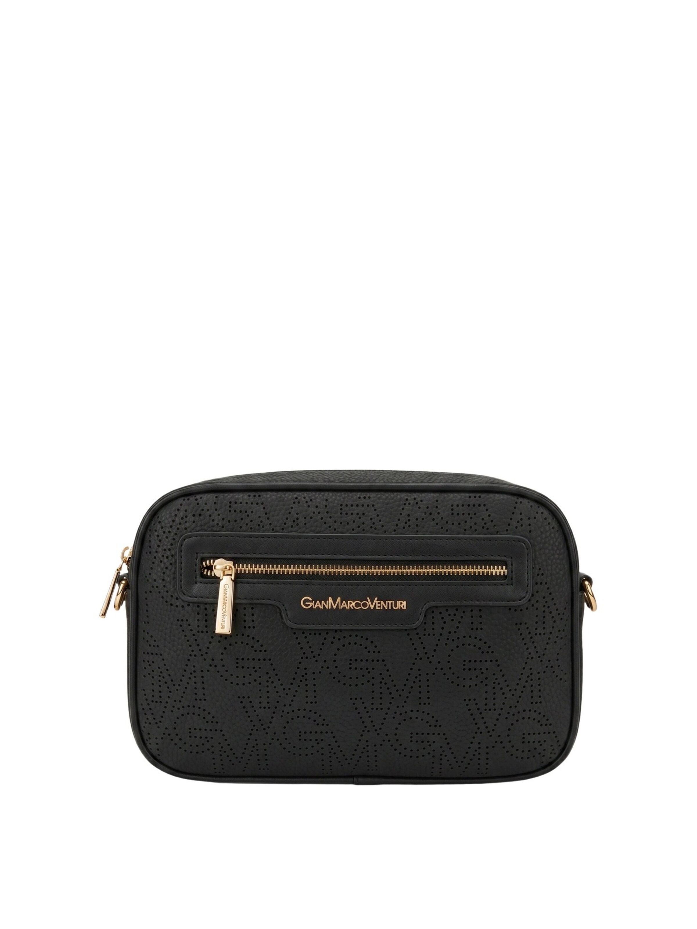 Borsa a tracolla 'Borsa a Tracolla Donna Gianmarco Venturi Ecopelle 27x19x11' di GianMarco Venturi in nero: frontale