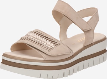 GABOR Strap Sandals in Beige: front