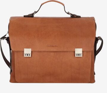 Harold's Ivy Aktentasche Leder 41 cm Laptopfach in Braun: predná strana