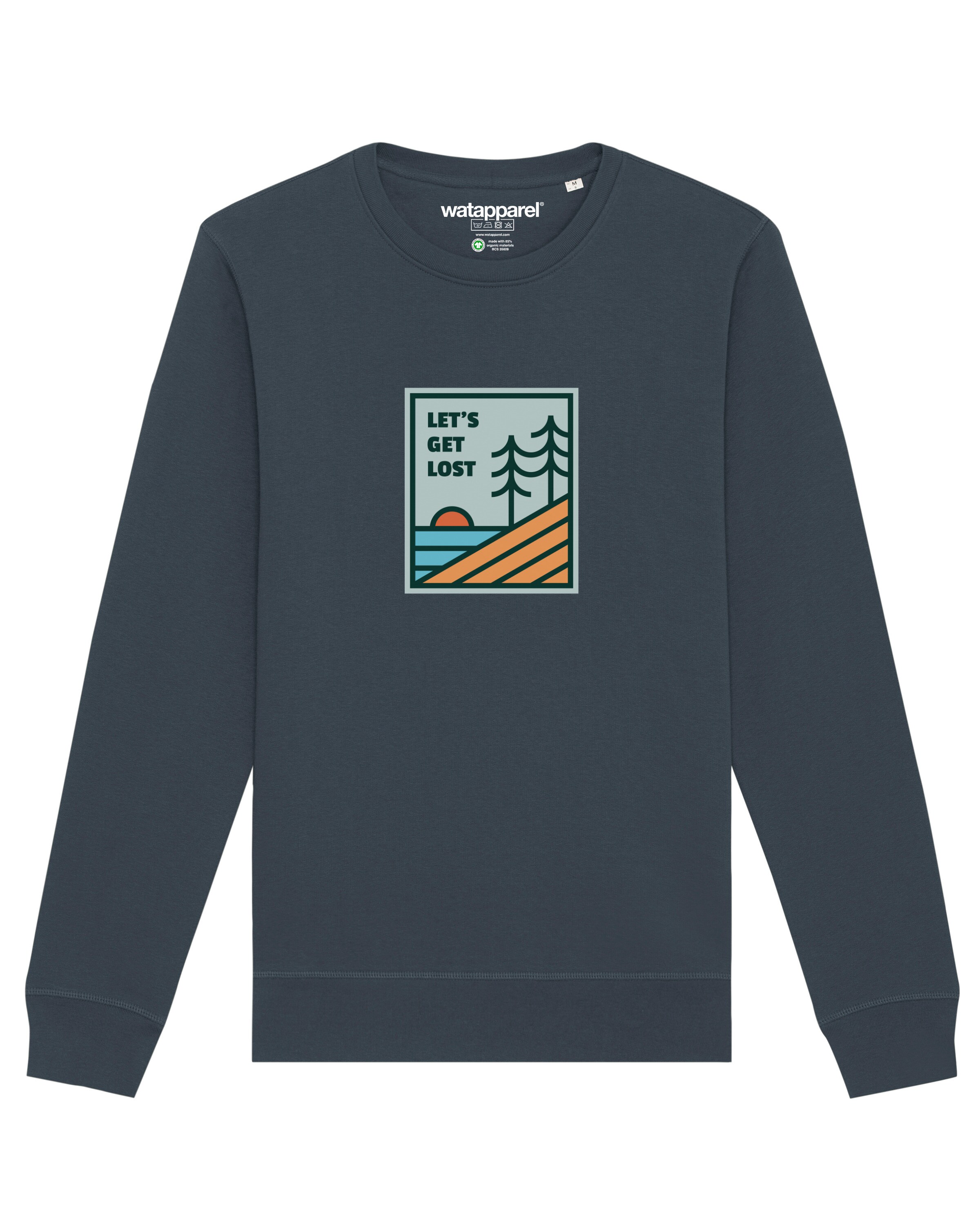 Watapparel Sweatshirt ' Let's Get Lost ' in Grau: Vorderseite