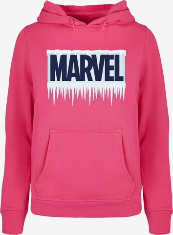 ABSOLUTE CULT Sweatshirt 'Ladies Marvel - Icicle Logo' in Roze: voorkant