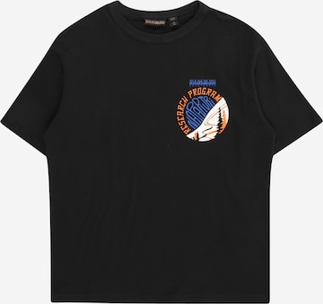 juoda NAPAPIJRI Marškinėliai 'ADIGE': priekis