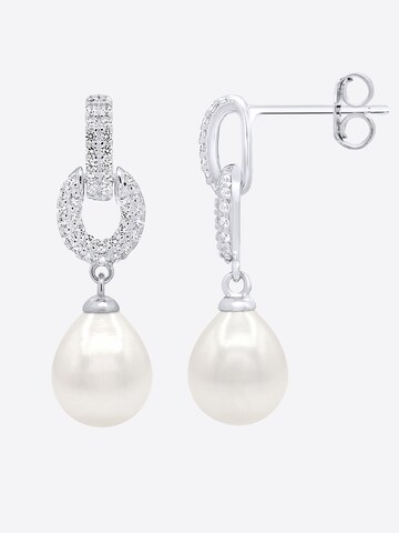 Boucles d'oreilles 'Prado' Ateliers Saint Germain en blanc