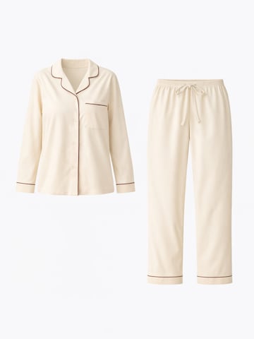 LEAFLETIC Pyjamas 'Leafletic Women’s Nightwear Long set' i beige: forside
