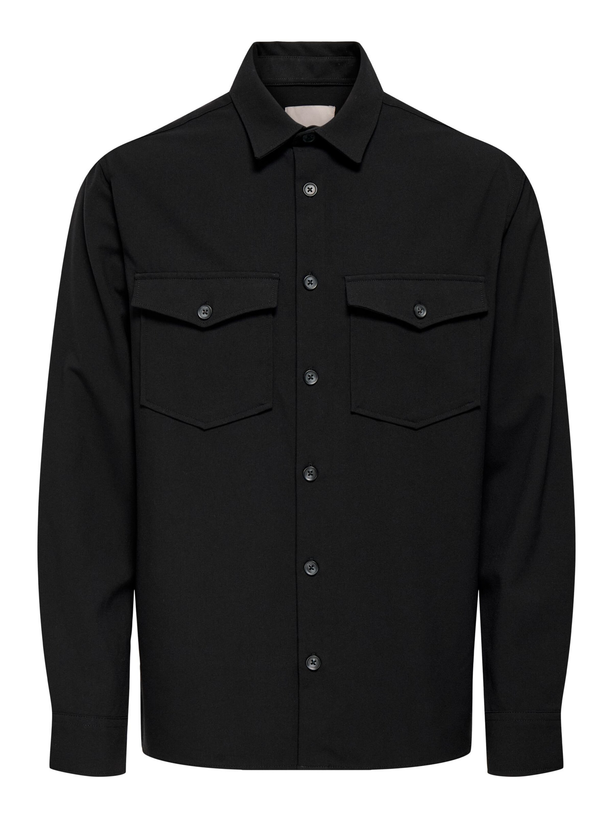 Only & Sons - Camisa 'VENUS' en negro: frente