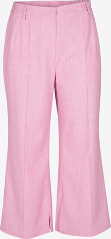 Zizzi Wide leg Trousers 'Mkoopa' in Pink: front