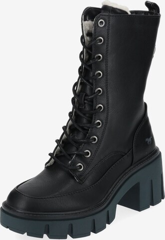 MUSTANG Lace-Up Ankle Boots in Black: front