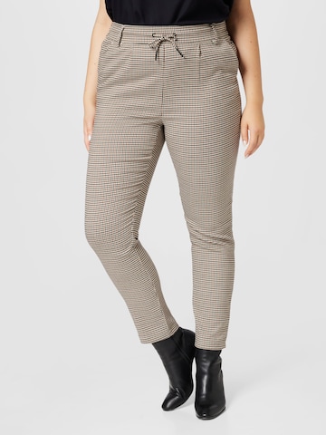 ONLY Carmakoma Regular Broek in Beige: voorkant