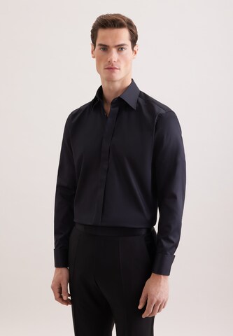 SEIDENSTICKER Regular fit Button Up Shirt in Black: front